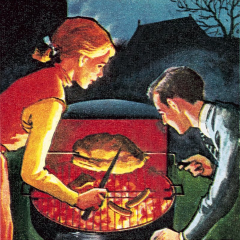 Grill w ogrodzie autorstwa English School
