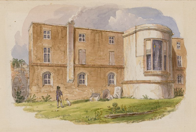 Barber Surgeons Hall, Monkwell Street, Londyn (wc na papierze) autorstwa English School
