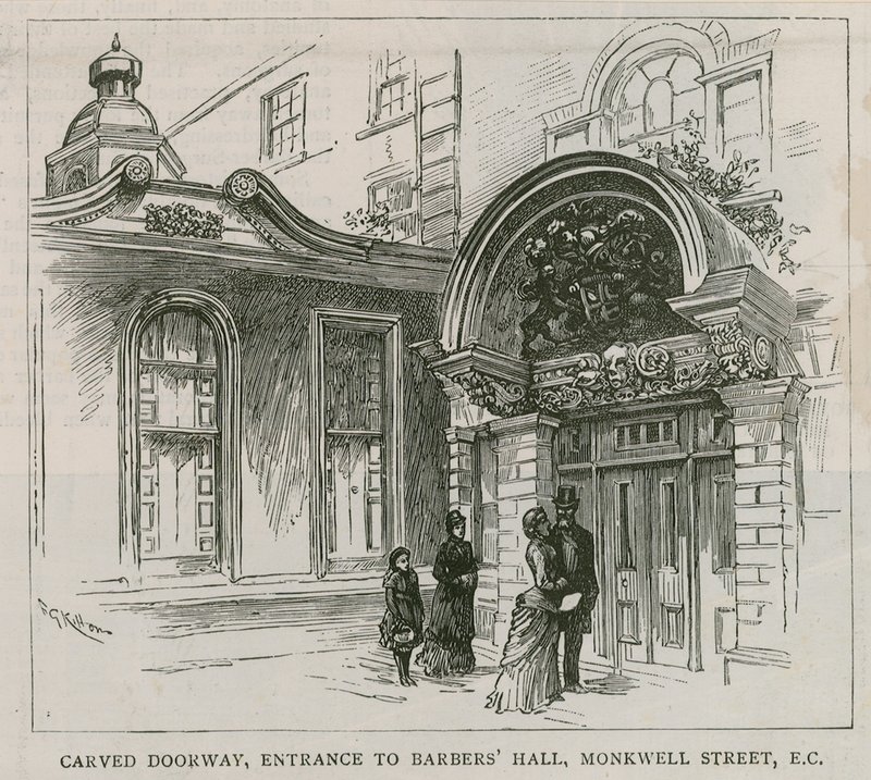 Barber Surgeons Hall, Monkwell Street, Londyn autorstwa English School