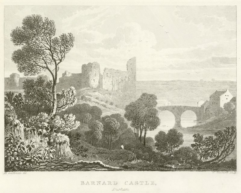 Zamek Barnard, Durham (grawerowanie) autorstwa English School