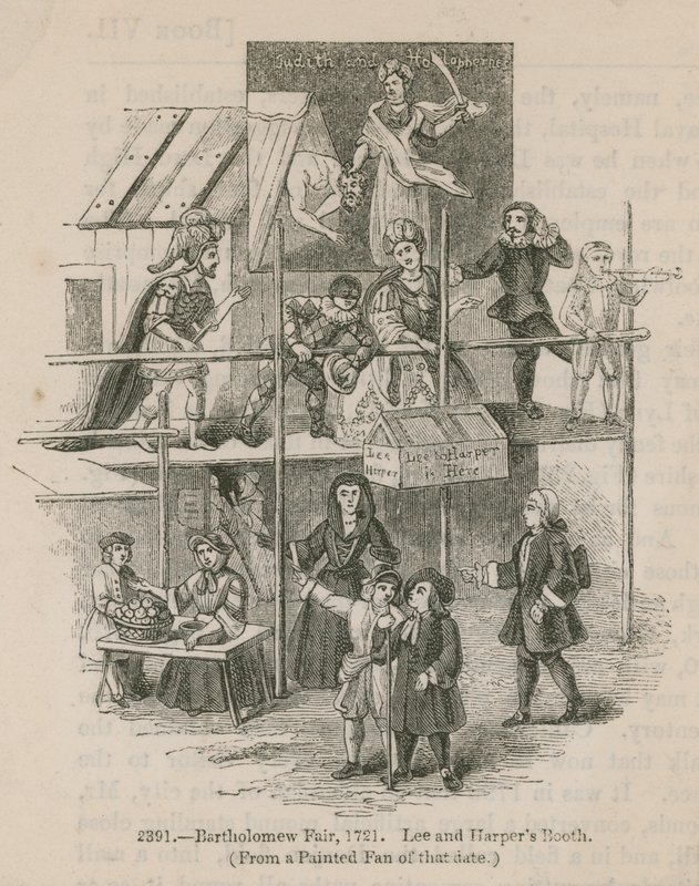 Jarmark Bartłomieja, 1721; Lee i Harpers Booth autorstwa English School