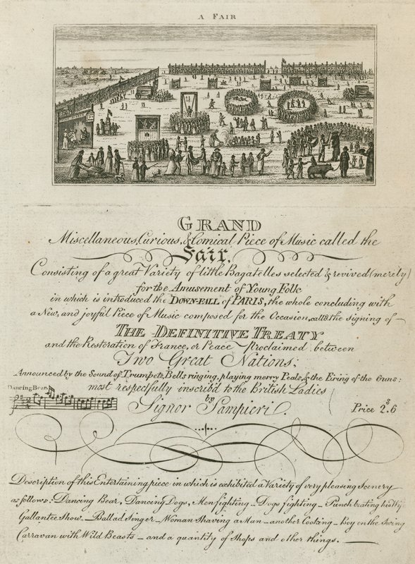 Targi Bartłomieja, Londyn: Ogłoszenie targów na 1806 r. autorstwa English School