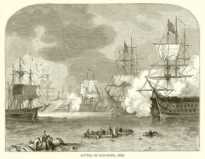 Bitwa pod Navarino, 1827 autorstwa English School