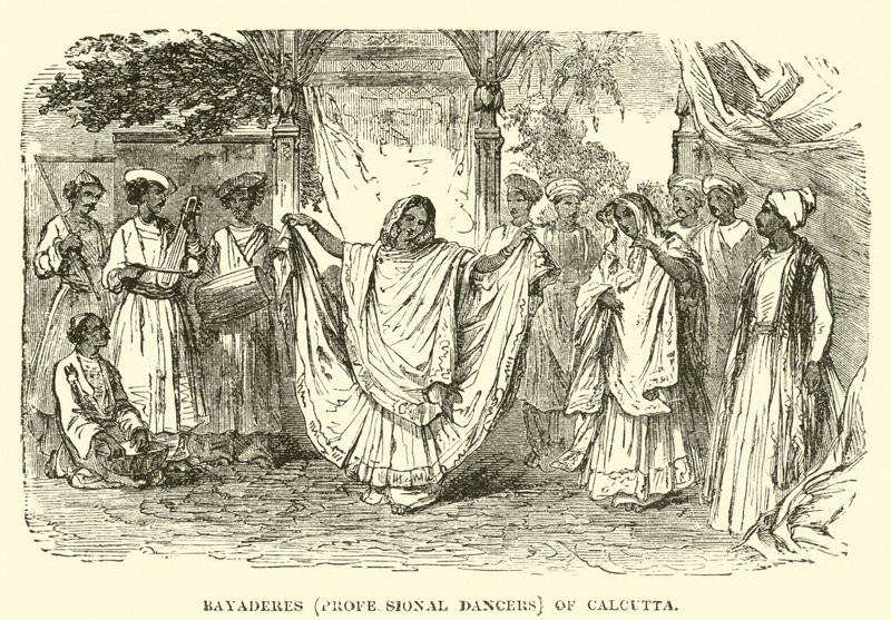 Bayaderes (profesjonalni tancerze) z Kalkuty autorstwa English School