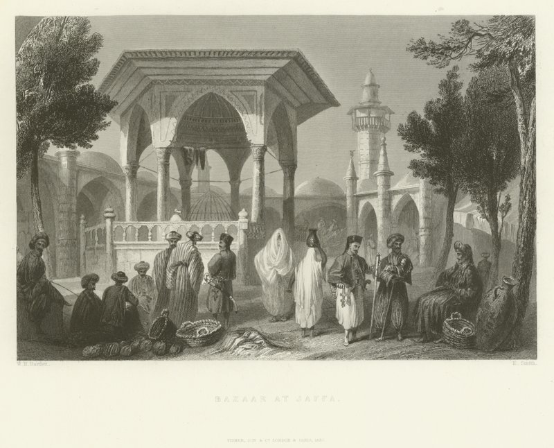 Bazar w Jaffie, 1837 autorstwa English School