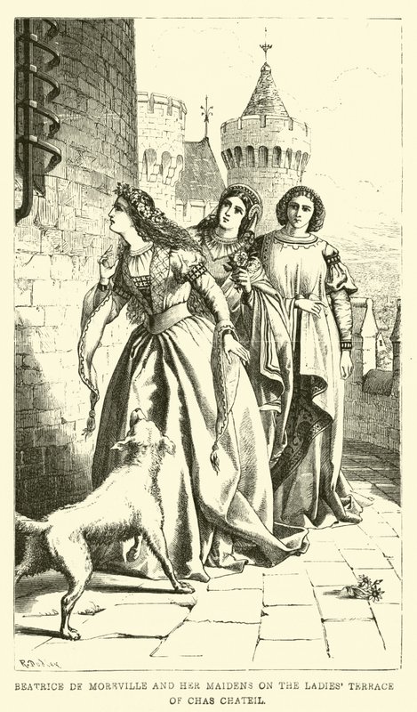 Beatrice de Moreville i jej dziewczęta na damskim tarasie w Chas Chateil autorstwa English School