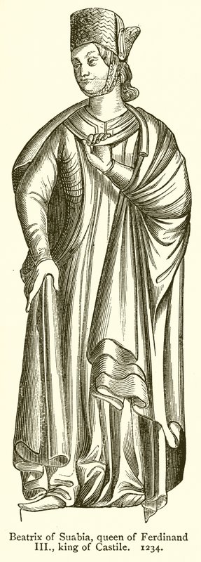Beatrix z Szwabii, królowa Ferdynanda III, król Kastylii. 1234 autorstwa English School