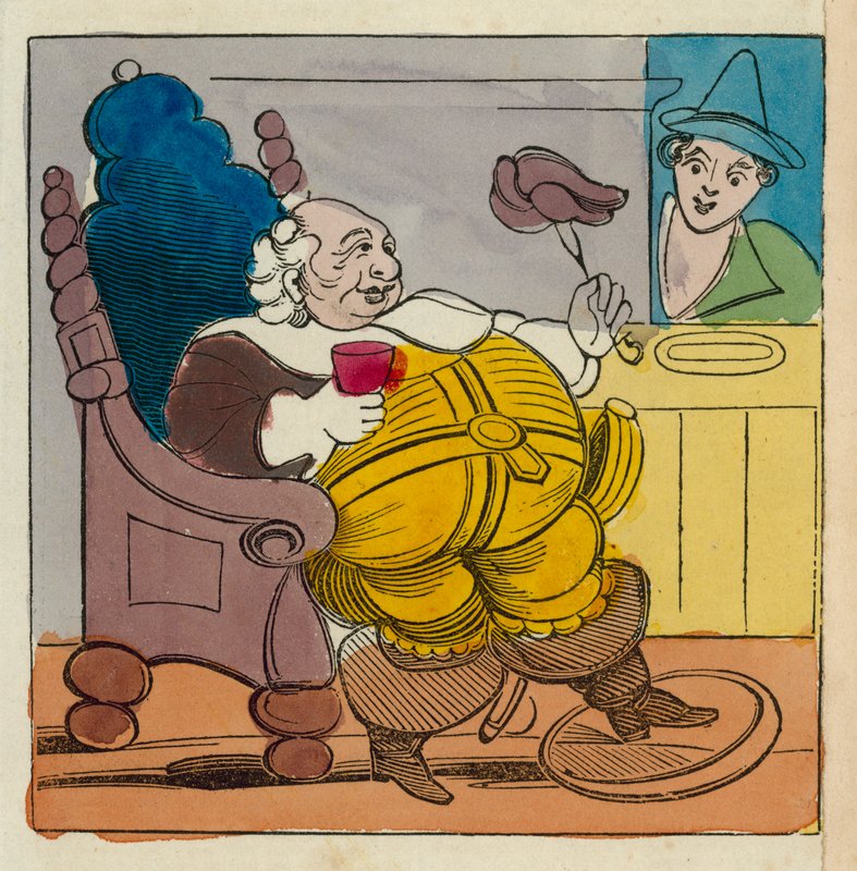 Piękno Szekspira: Falstaff (kolorowa rycina) autorstwa English School