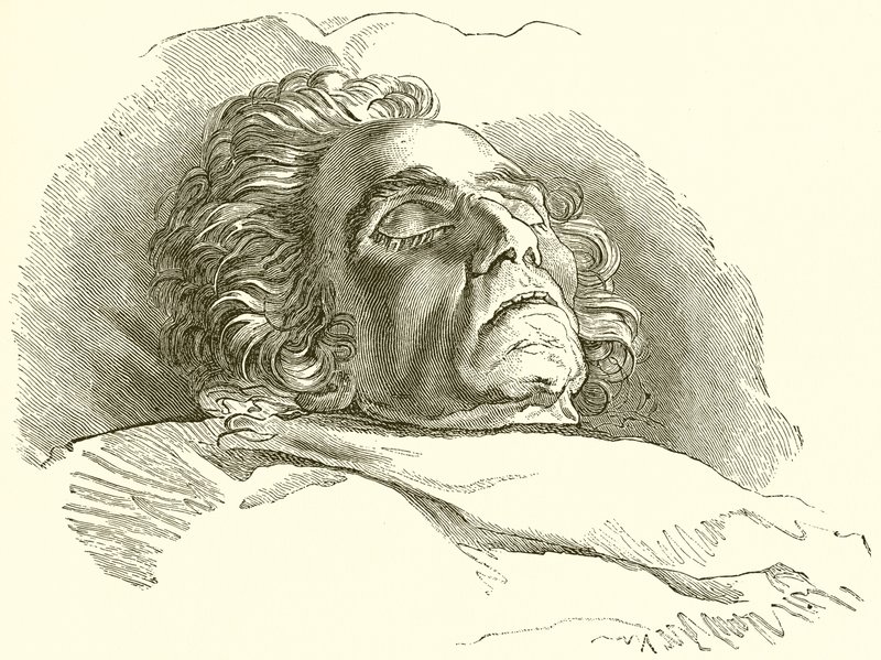 Beethoven na łożu śmierci autorstwa English School
