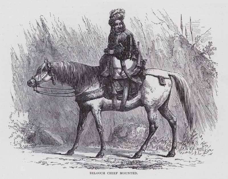 Belooch Chief Mounted (grawerowanie) autorstwa English School