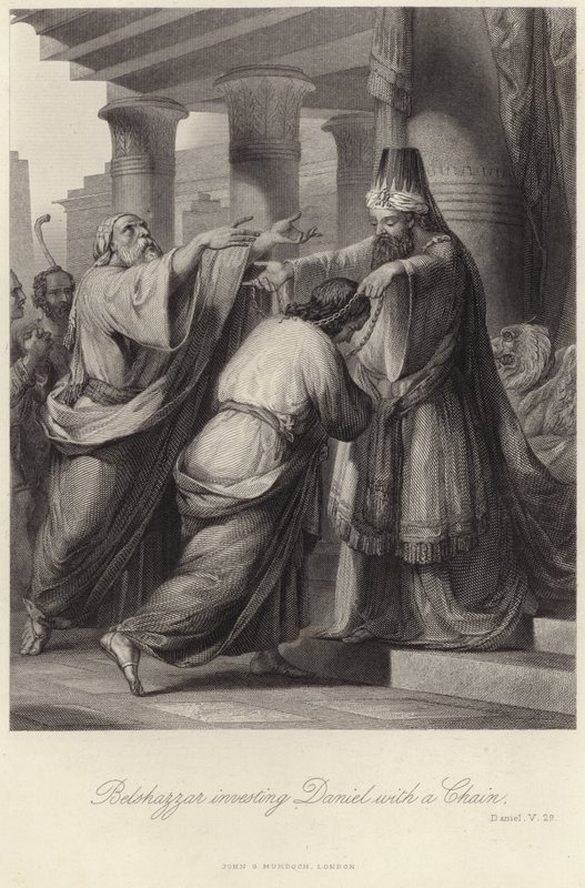 Belshazzar inwestuje Daniela w łańcuch autorstwa English School