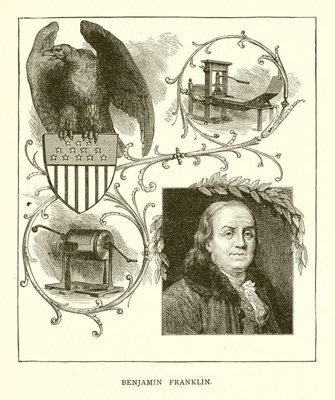 Benjamin Franklin autorstwa English School