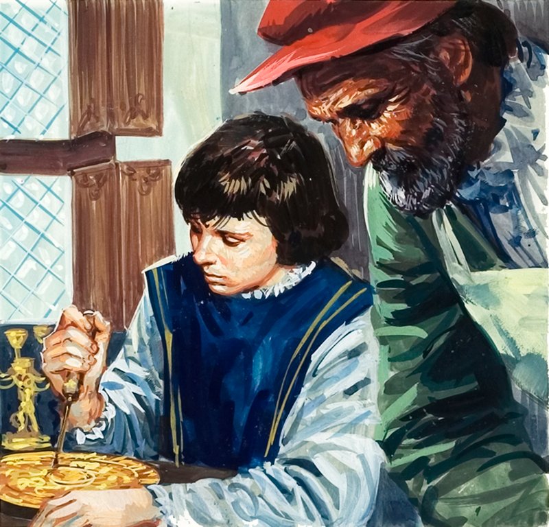 Witaj Cellini jako chłopiec autorstwa English School