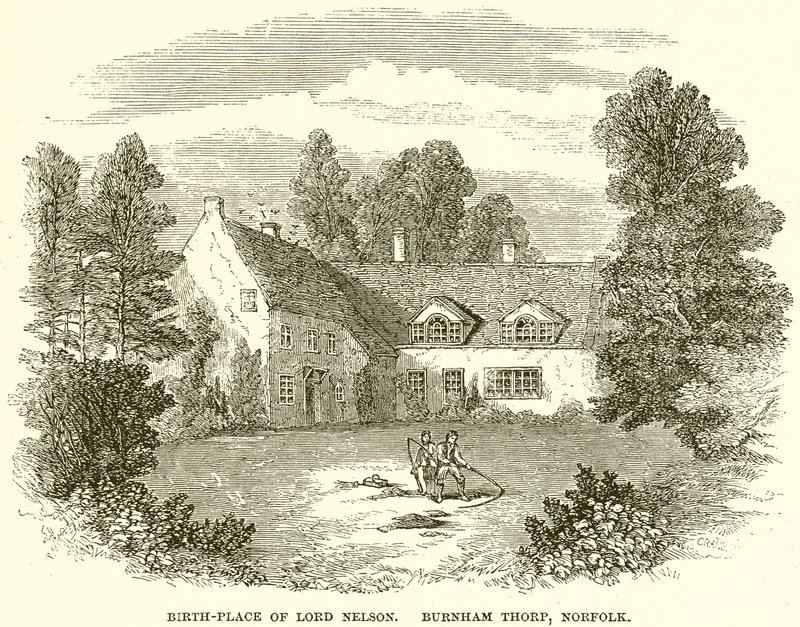 Miejsce urodzenia Lorda Nelsona. Burnham Thorp, Norfolk autorstwa English School