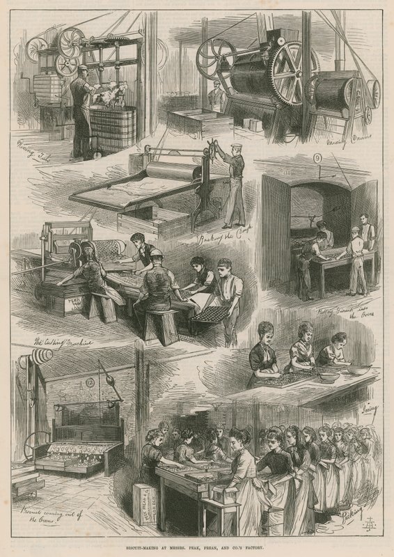 Produkcja ciastek w fabryce Messrs Peak, Frean and Co. autorstwa English School