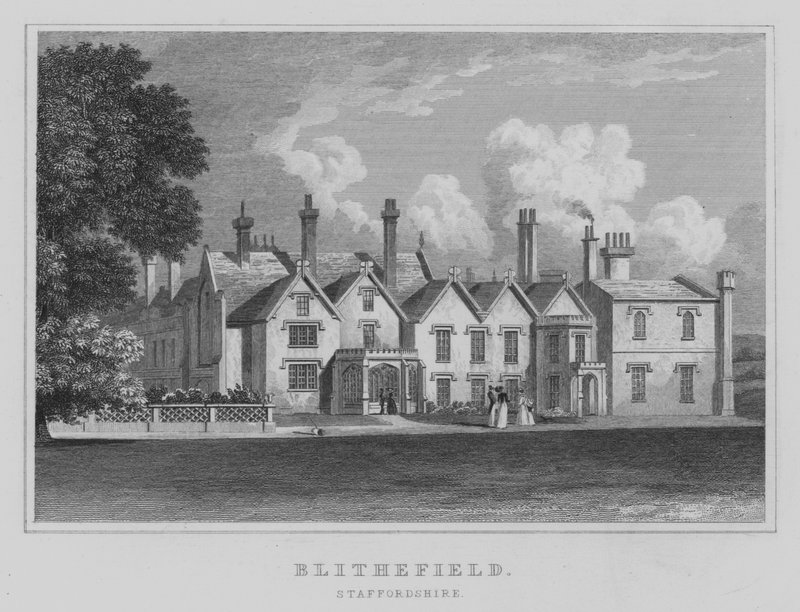 Blithfield, Staffordshire (grawerowanie) autorstwa English School