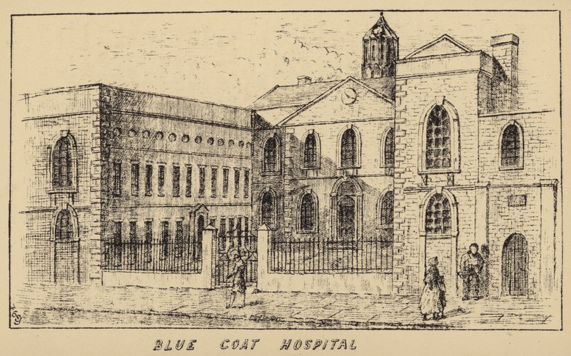 Szpital Niebieskiego Płaszcza (grawerowanie) autorstwa English School