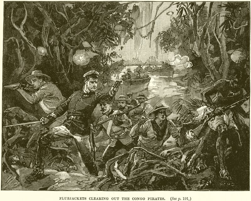 Bluejackets usuwają piratów z Kongo autorstwa English School