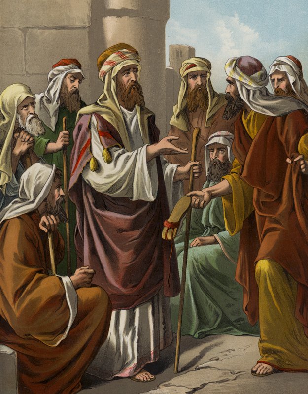 Boaz nabywa dziedzictwo po Elimelechu (chromolit) autorstwa English School
