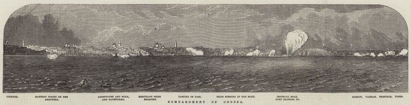 Bombardowanie Odessy (grafika) autorstwa English School