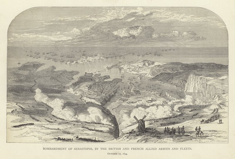Bombardowanie Sewastopola przez brytyjskie i francuskie armie i floty sprzymierzone, 17 października 1854 r autorstwa English School