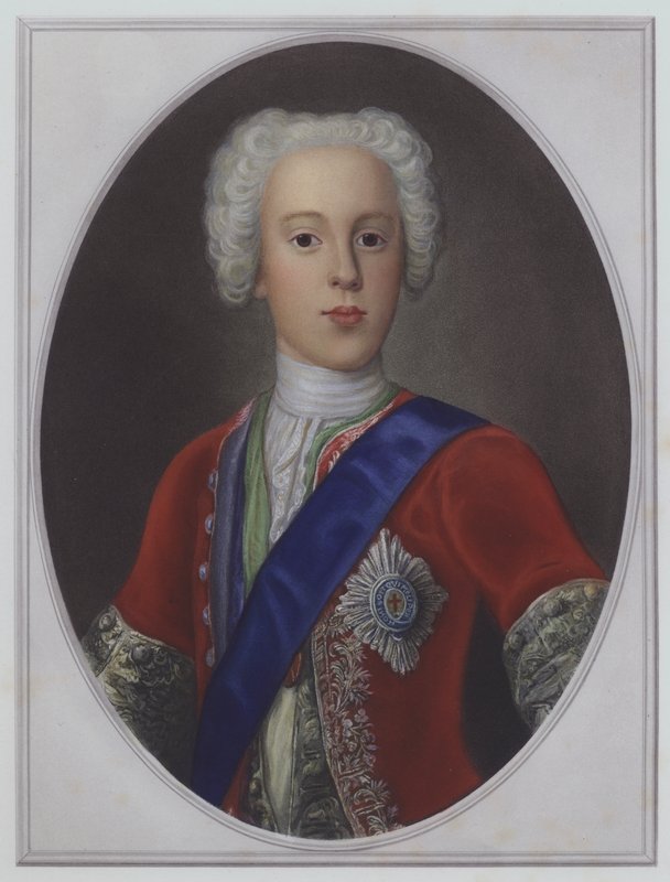 Bonnie Prince Charlie - Charles Edward Stuart, Młody Pretendent (kolorowa litografia) autorstwa English School