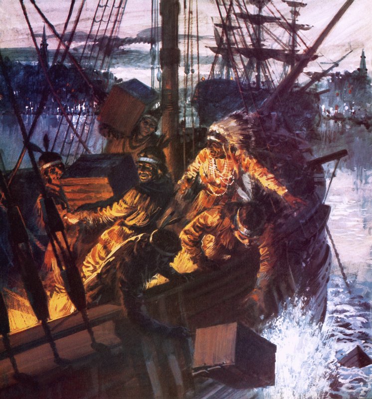 Boston Tea Party autorstwa English School
