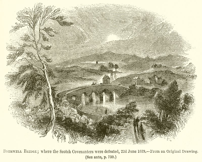 Most Bothwell; gdzie Scotch Covenanters zostali pokonani, 22 czerwca 1679 autorstwa English School
