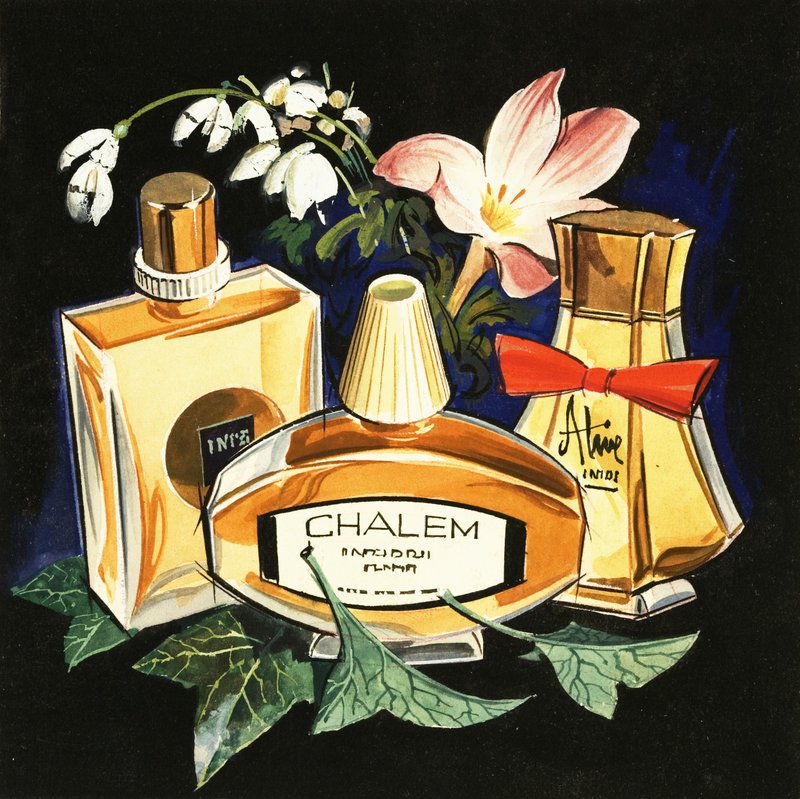 Butelki perfum autorstwa English School