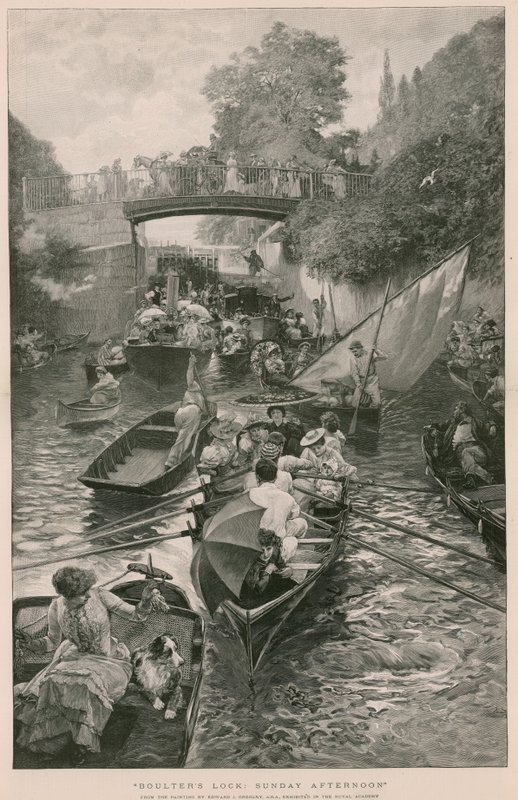 Boulters Lock: Sunday Afternoon, z obrazu Edwarda J Gregory autorstwa English School