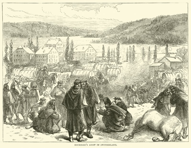 Armia Bourbakisa w Szwajcarii, luty 1871 autorstwa English School