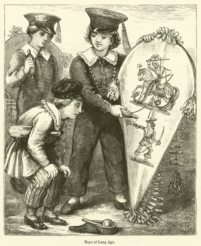 Chłopcy z dawnych czasów (grawerowanie) autorstwa English School