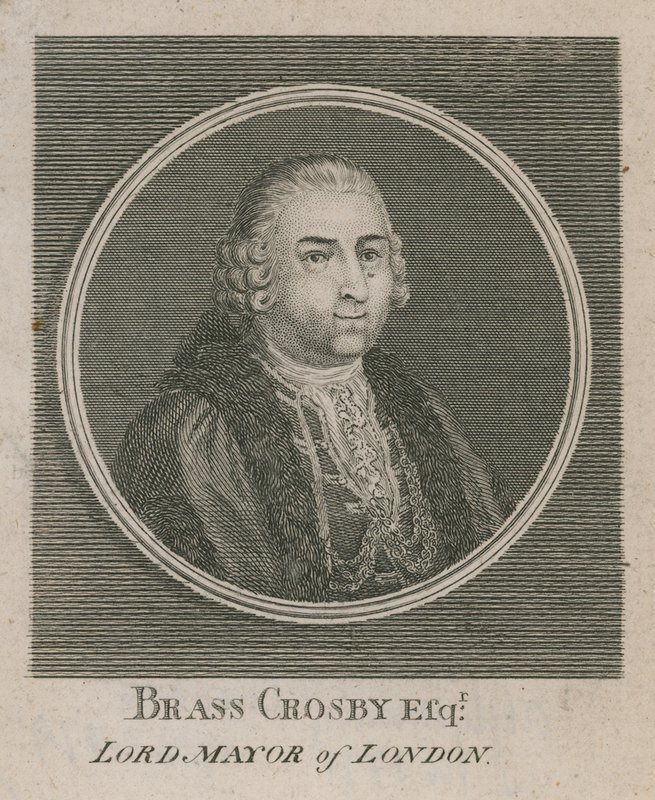 Brass Crosby, burmistrz Londynu 1765 autorstwa English School