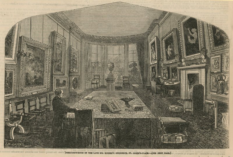 Sala śniadaniowa w rezydencji zmarłego pana Rogersa, St James