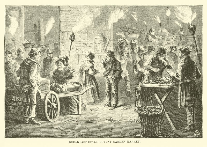 Stoisko śniadaniowe, Covent Garden Market autorstwa English School