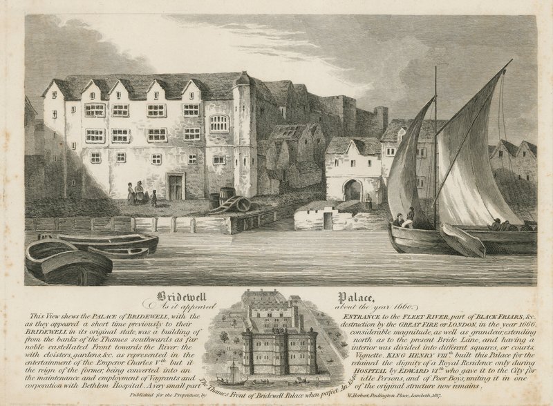 Pałac Bridewell, jaki pojawił się około 1660 r. autorstwa English School