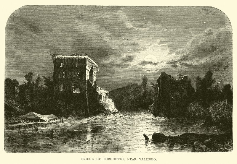 Most Borghetto, niedaleko Valeggio autorstwa English School