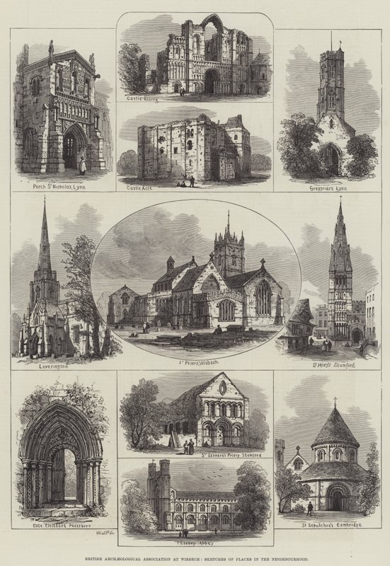 Brytyjskie Stowarzyszenie Archeologiczne w Wisbech, Szkice miejsc w sąsiedztwie (grafika) autorstwa English School