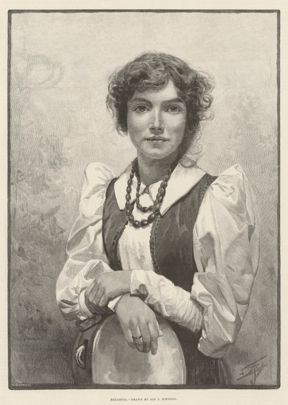 Brunetta (grawerunek) autorstwa English School