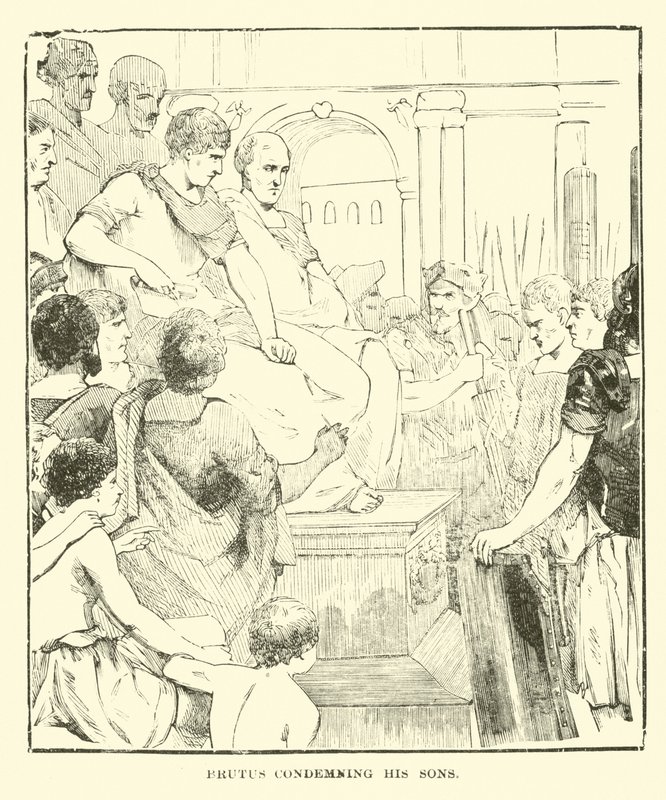 Brutus potępiający swoich synów autorstwa English School