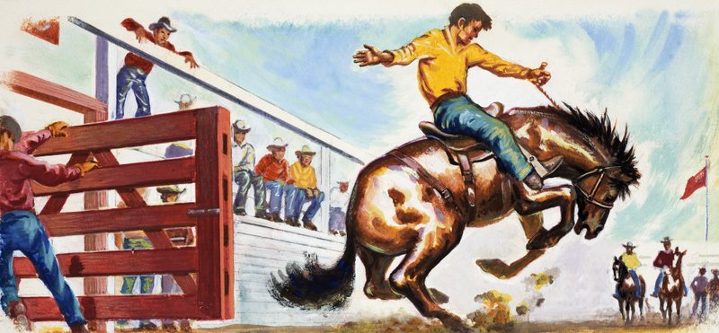 Brykający Bronco na Rodeo autorstwa English School