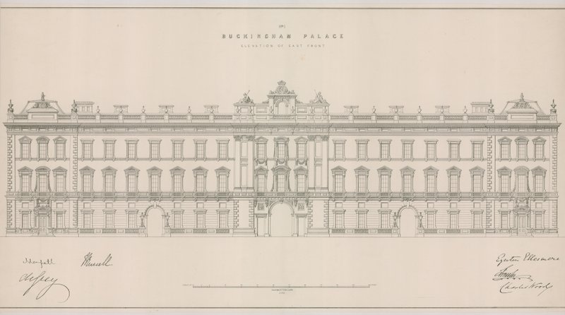Pałac Buckingham, elewacja frontu wschodniego autorstwa English School