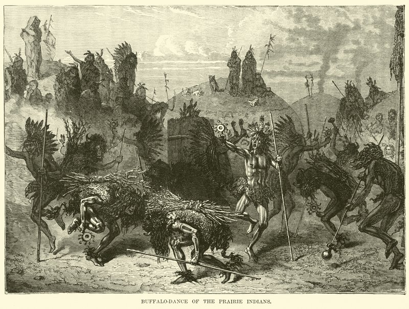 Buffalo-taniec Indian Preriowych autorstwa English School