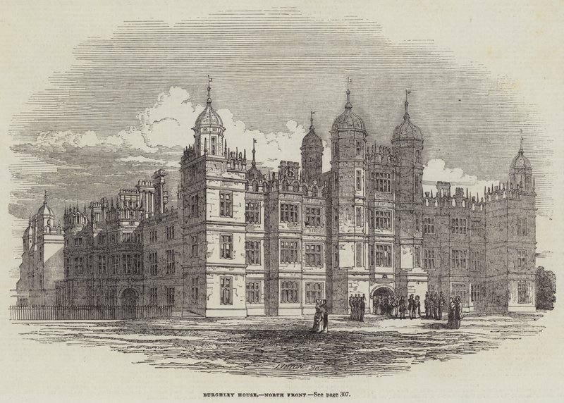 Burghley House, North Front (grawerowanie) autorstwa English School