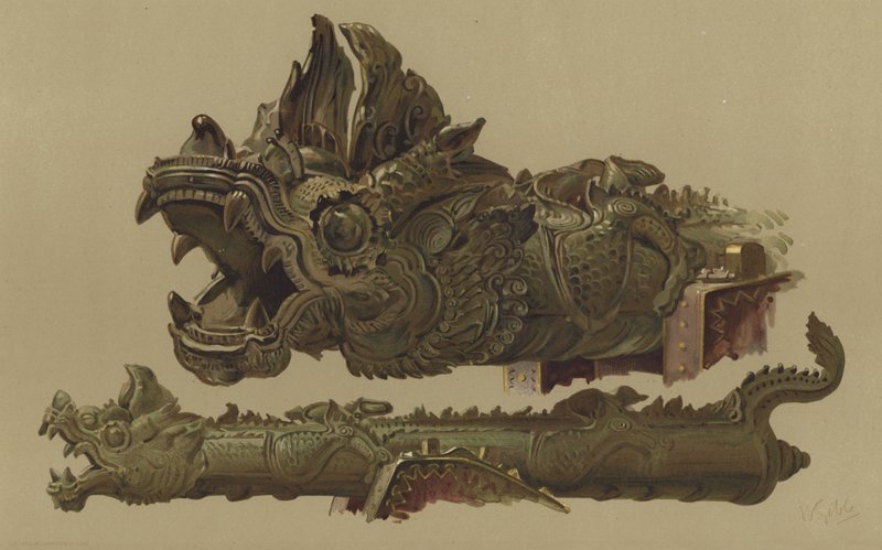 Birmański pistolet z Mandalay (chromolitho) autorstwa English School