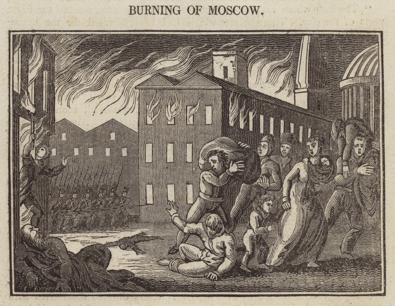 Spalanie Moskwy (grawerowanie) autorstwa English School