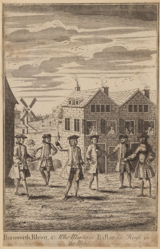 Burnworth, Blewit i inni, którzy zamordowali Balla w jego domu w mennicy autorstwa English School