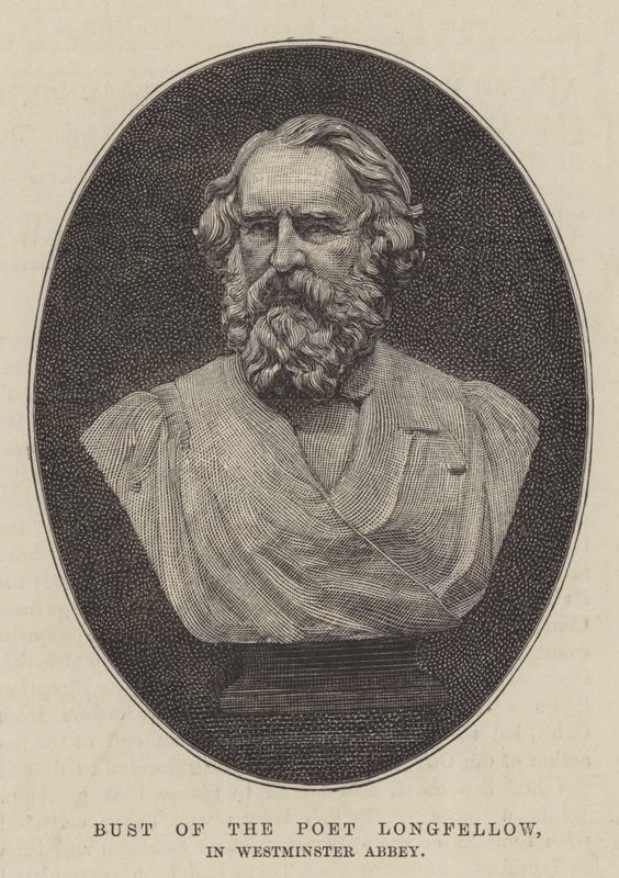 Popiersie poety Longfellow w Opactwie Westminsterskim (rycina) autorstwa English School