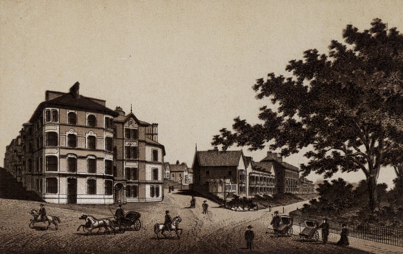 Buxton: Burlington Hotel i Broadwalk (lito) autorstwa English School