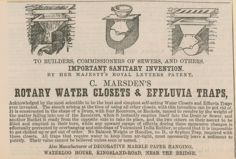 C Marsdens obrotowe toalety i pułapki na effluvia autorstwa English School